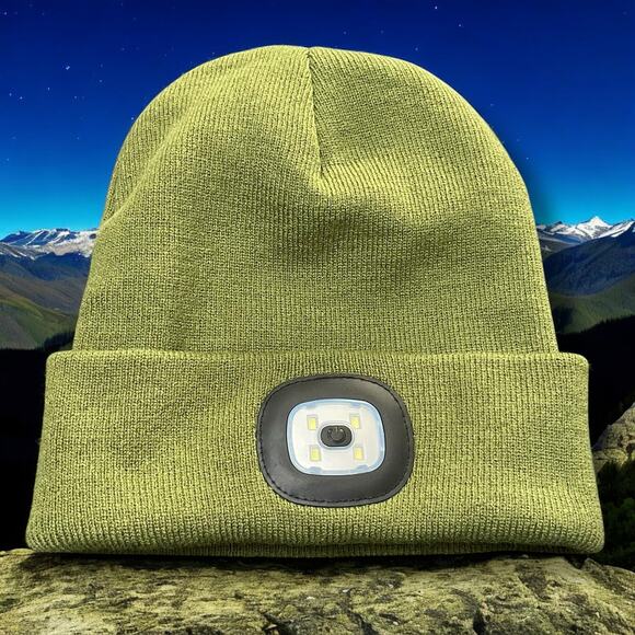 Night Scope LED Beanie Cuffed Hat Cap Rechargeable Headlamp Light Knit Unisex - Picture 1 of 10